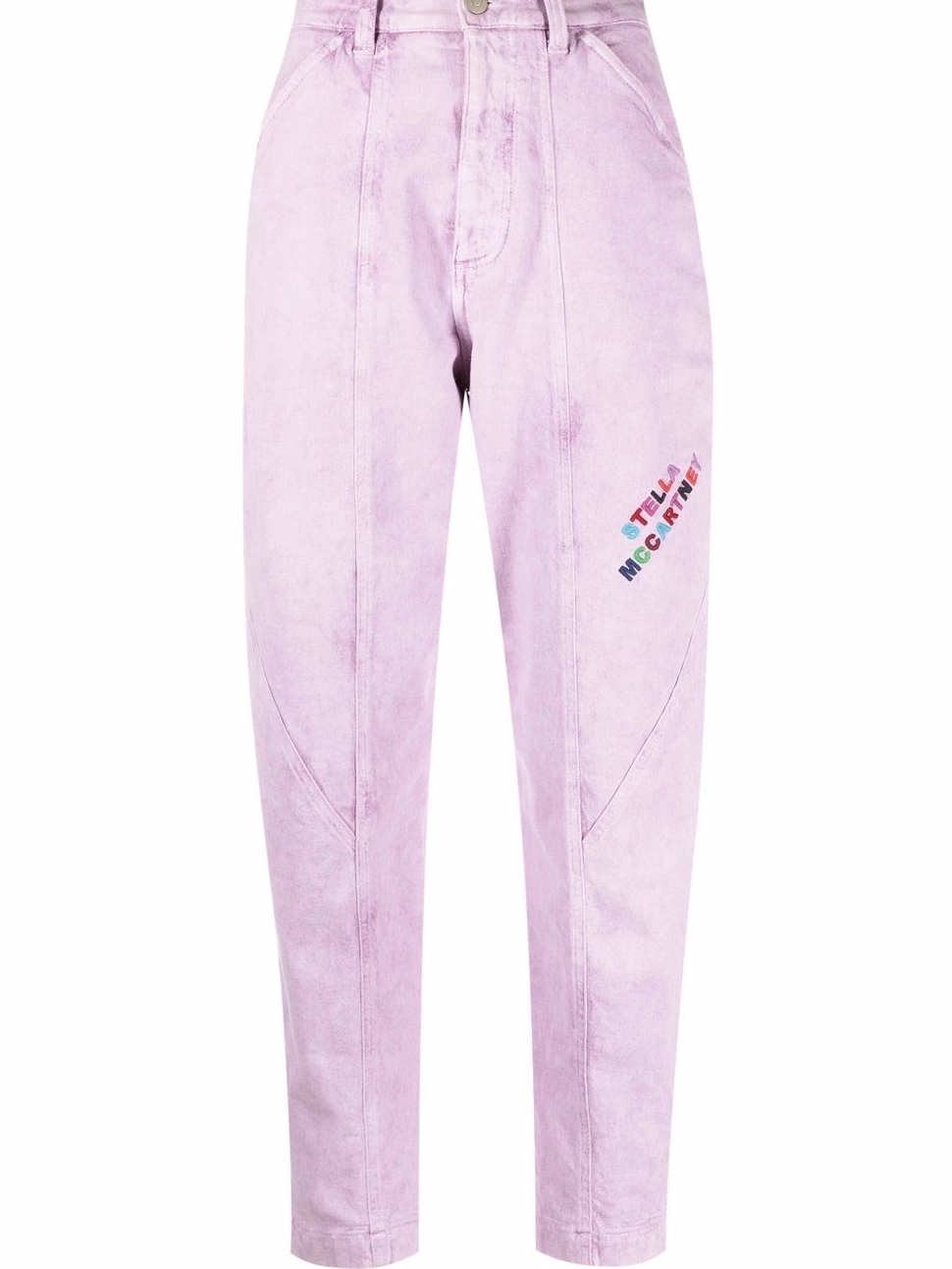 Affordable Women logo-embroidered jeans tapered Stella McCartney 0814